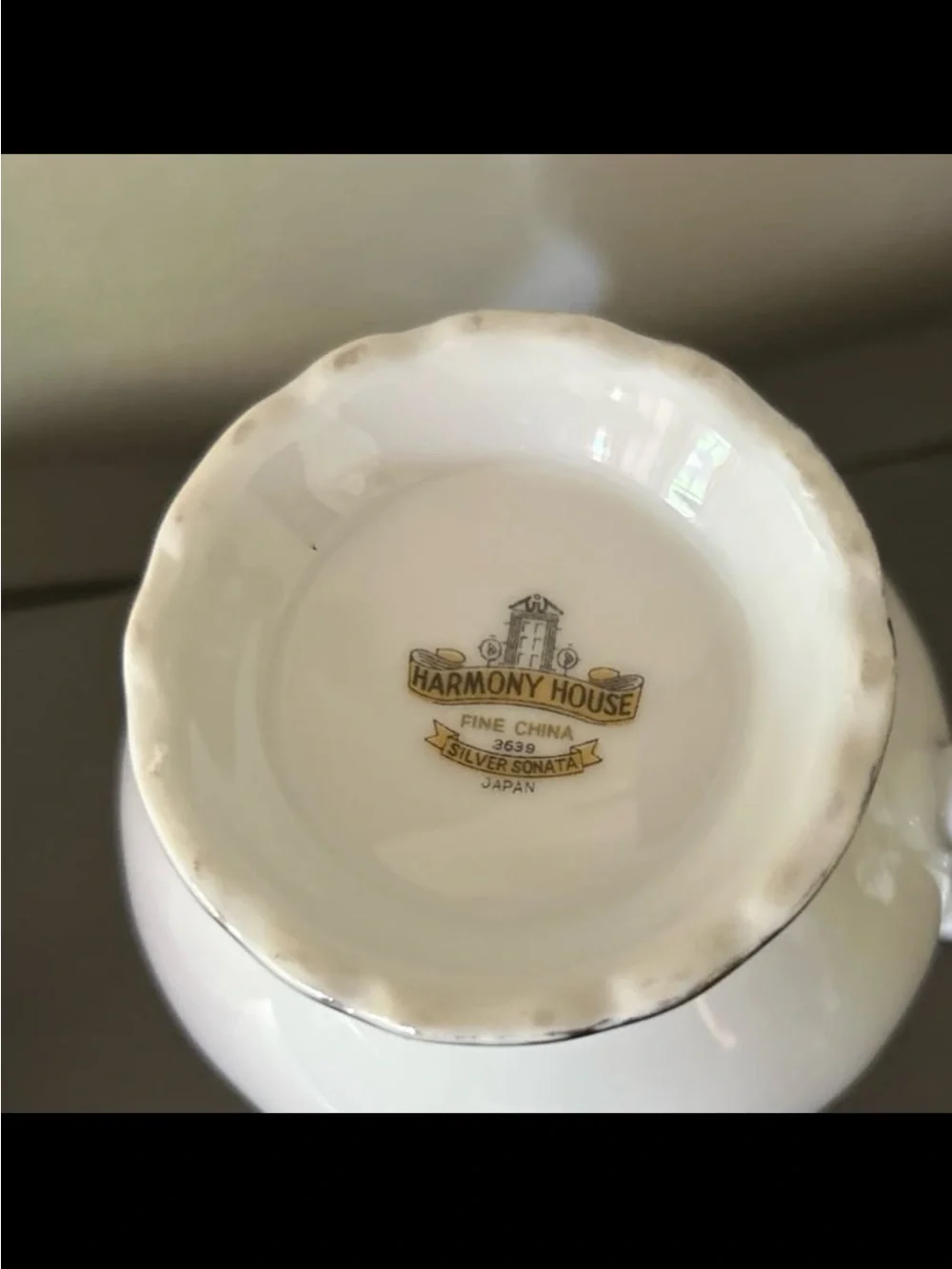 Vintage Harmony House China Silver Sonata pattern creamer and sugar bowl